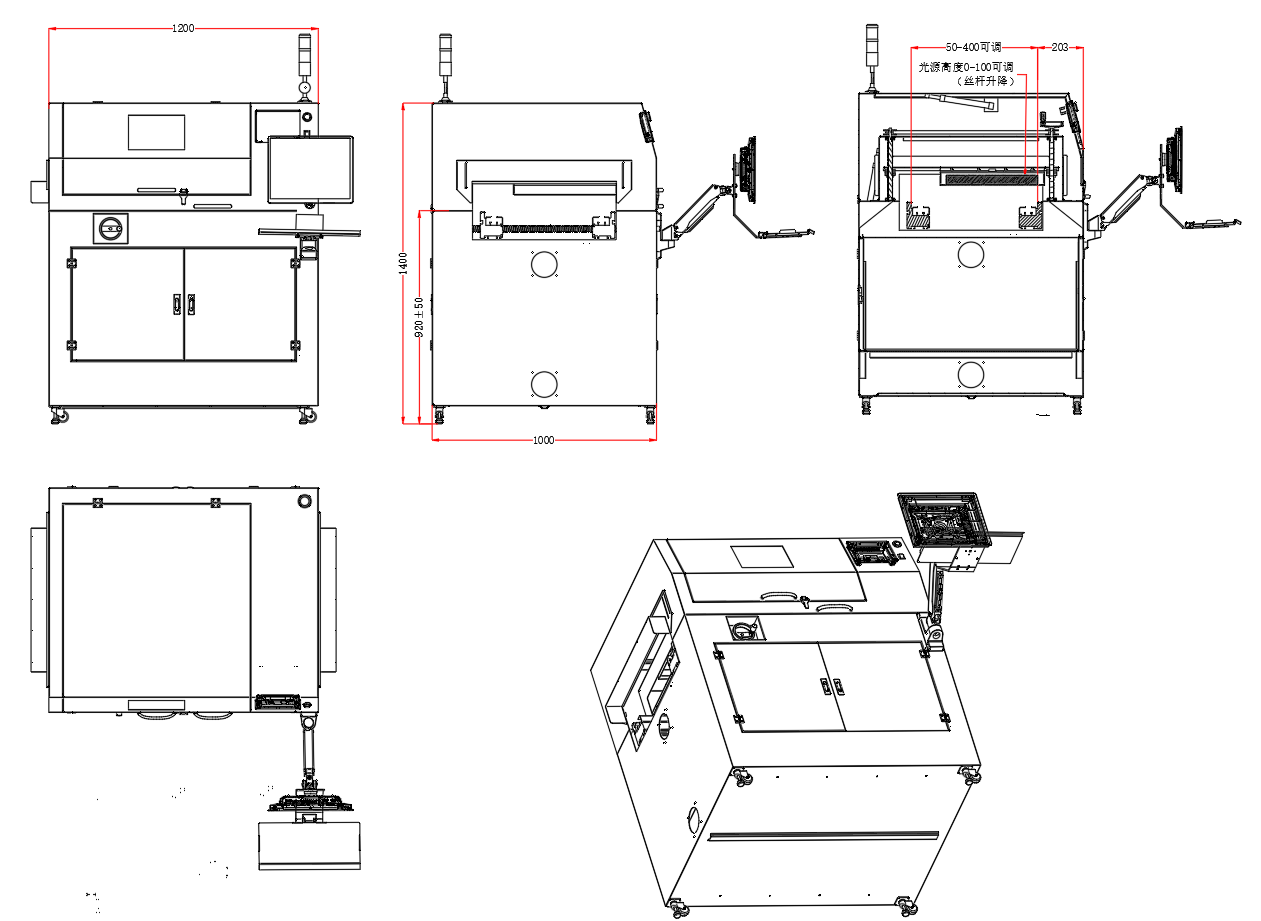 Automatic UV Curing Conveyor for PCB platform with LED light source